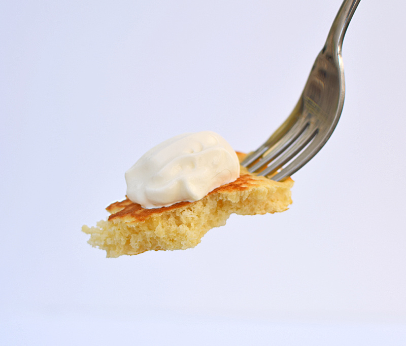 Pancake on a fork
