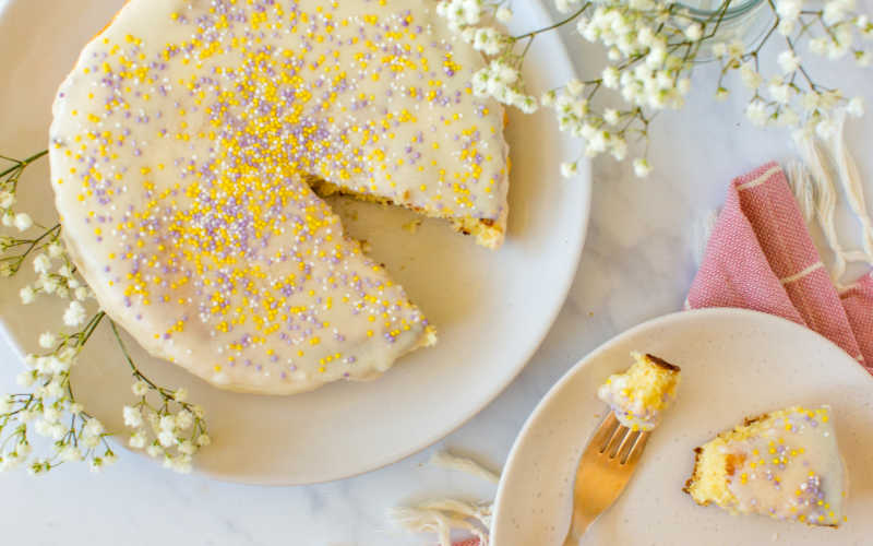 Gluten free sponge cake on a plate