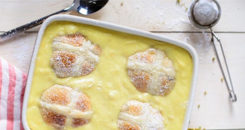 Hot cross bun pudding recipe